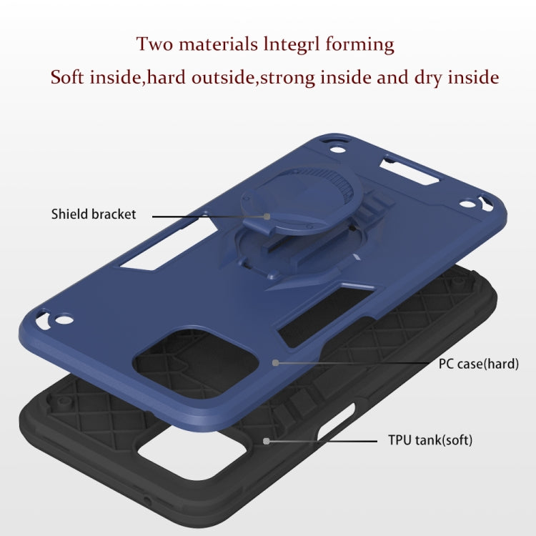 For OPPO A92s 2 in 1 Armor Knight Series PC + TPU Protective Case with Invisible Holder