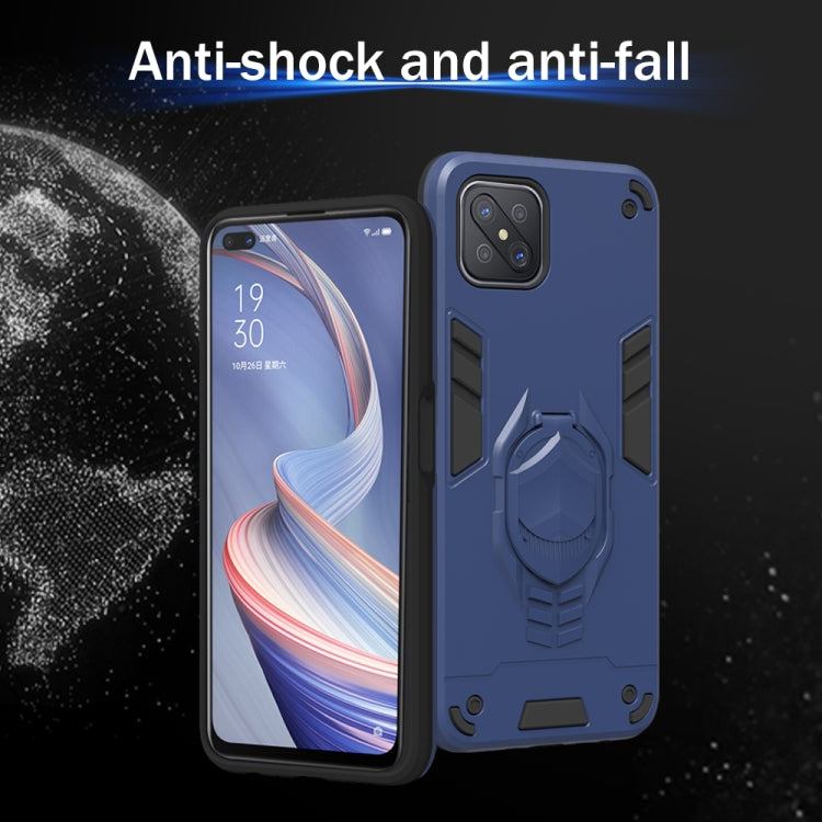 For OPPO A92s 2 in 1 Armor Knight Series PC + TPU Protective Case with Invisible Holder