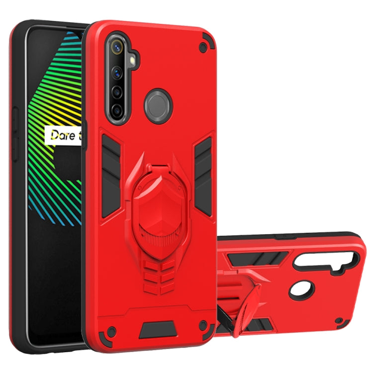 For OPPO Realme 5 2 in 1 Armor Knight Series PC + TPU Protective Case with Invisible Holder