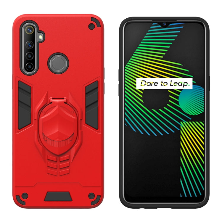 For OPPO Realme 5 2 in 1 Armor Knight Series PC + TPU Protective Case with Invisible Holder