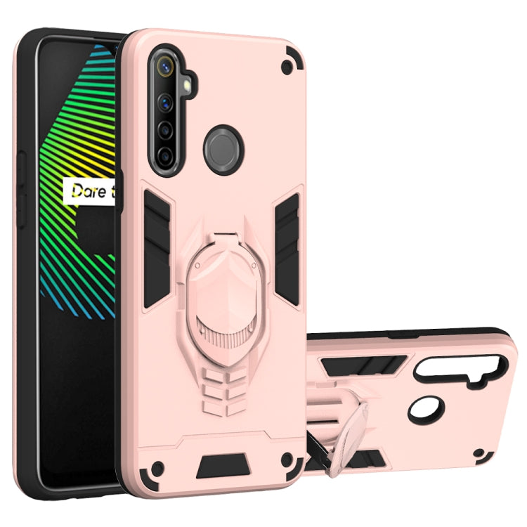 For OPPO Realme 5 2 in 1 Armor Knight Series PC + TPU Protective Case with Invisible Holder