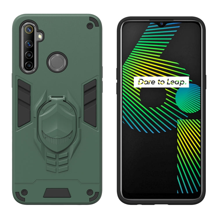 For OPPO Realme 5 2 in 1 Armor Knight Series PC + TPU Protective Case with Invisible Holder