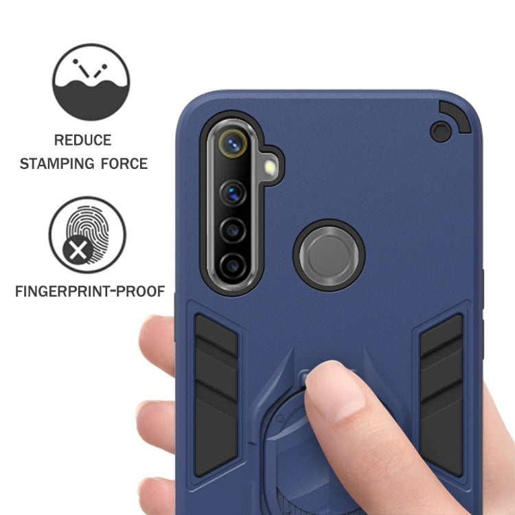 For OPPO Realme 5 2 in 1 Armor Knight Series PC + TPU Protective Case with Invisible Holder