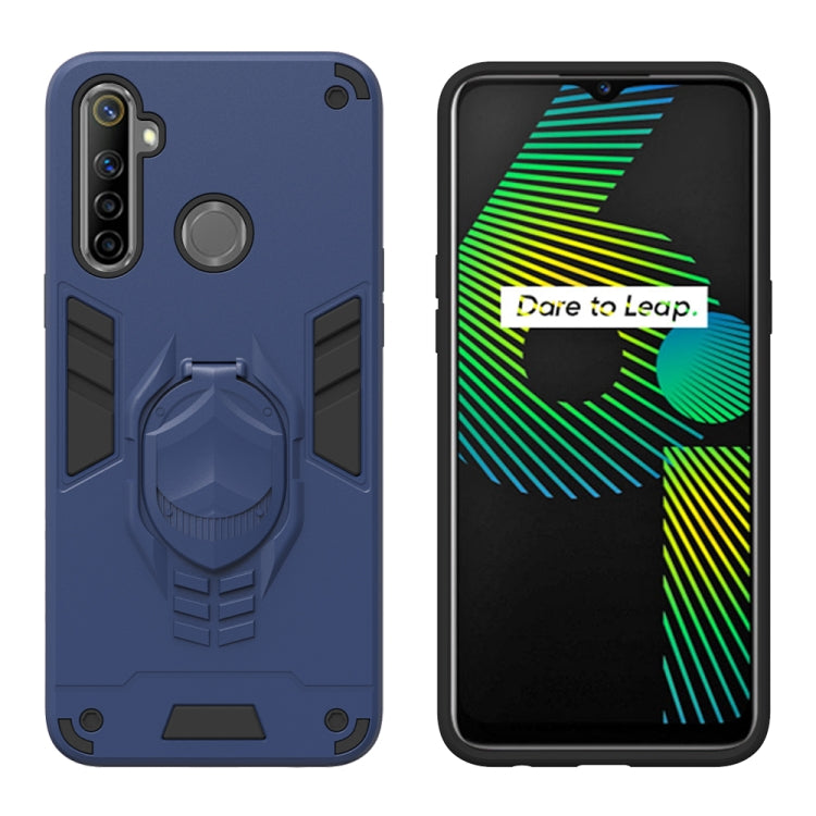 For OPPO Realme 5 2 in 1 Armor Knight Series PC + TPU Protective Case with Invisible Holder