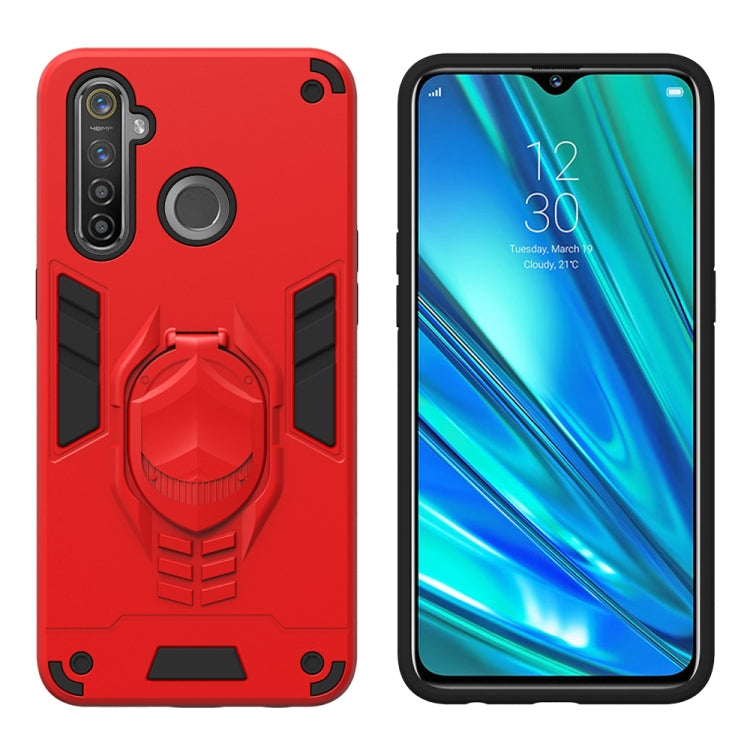 For OPPO Realme 5 Pro 2 in 1 Armor Knight Series PC + TPU Protective Case with Invisible Holder