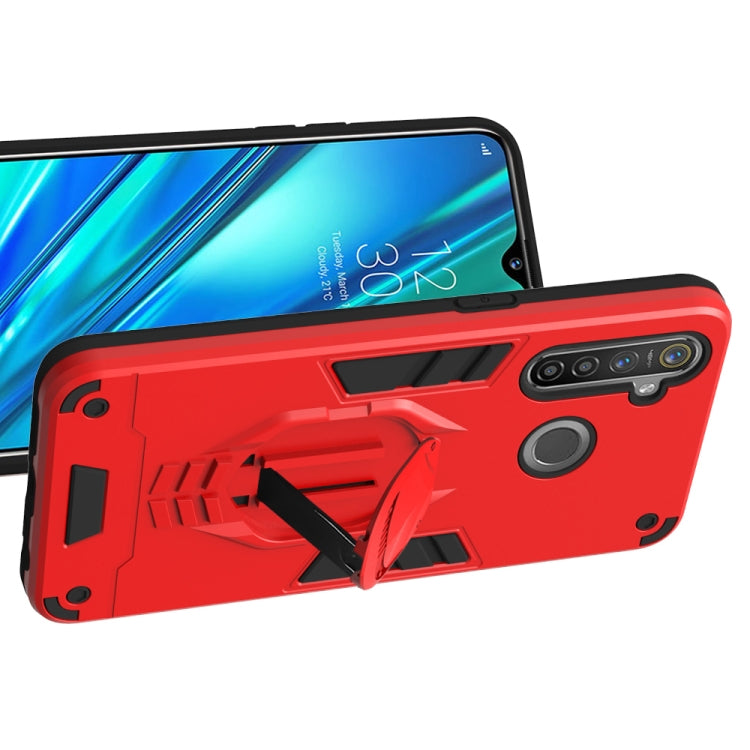 For OPPO Realme 5 Pro 2 in 1 Armor Knight Series PC + TPU Protective Case with Invisible Holder