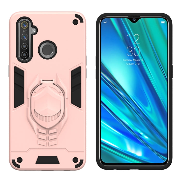 For OPPO Realme 5 Pro 2 in 1 Armor Knight Series PC + TPU Protective Case with Invisible Holder