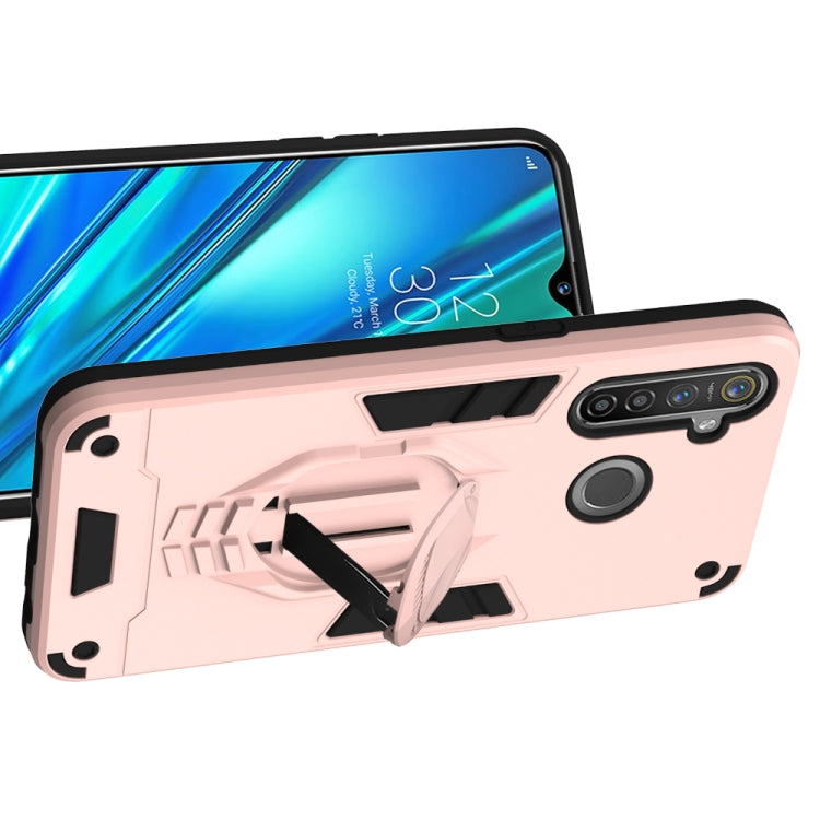 For OPPO Realme 5 Pro 2 in 1 Armor Knight Series PC + TPU Protective Case with Invisible Holder
