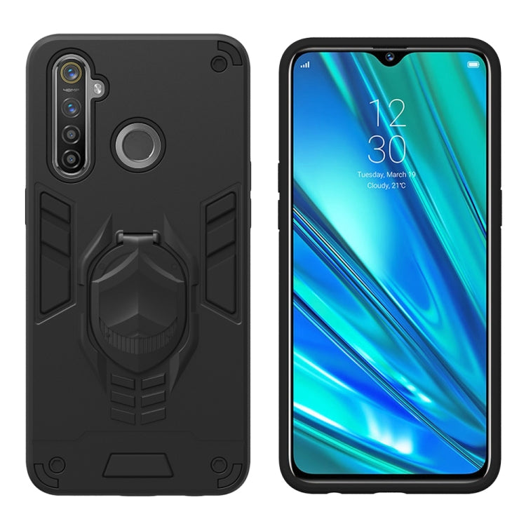 For OPPO Realme 5 Pro 2 in 1 Armor Knight Series PC + TPU Protective Case with Invisible Holder