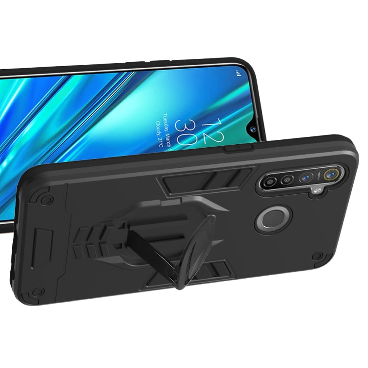 For OPPO Realme 5 Pro 2 in 1 Armor Knight Series PC + TPU Protective Case with Invisible Holder