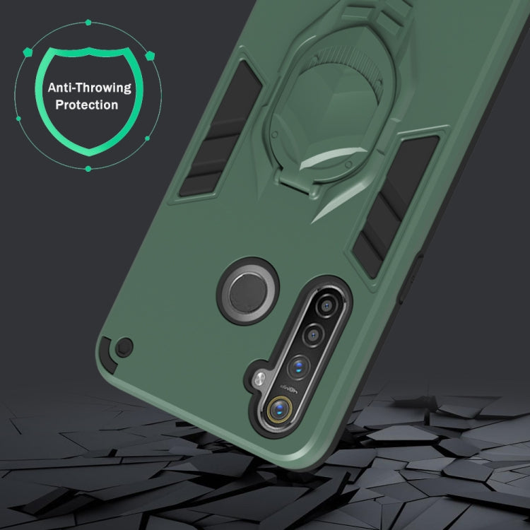 For OPPO Realme 5 Pro 2 in 1 Armor Knight Series PC + TPU Protective Case with Invisible Holder