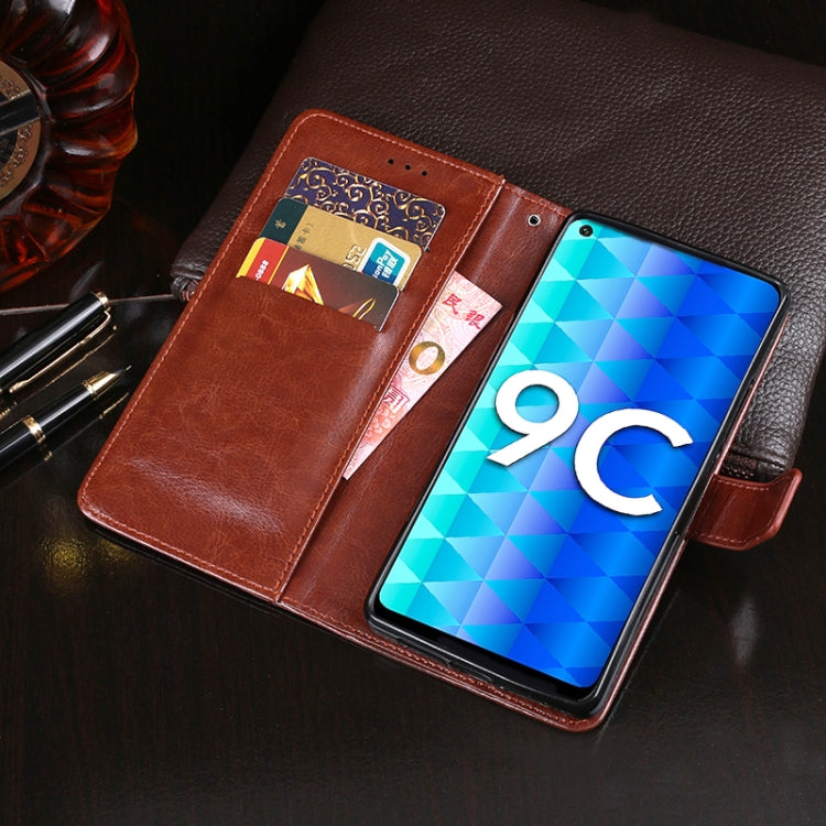 For Huawei Honor 9C idewei Crazy Horse Texture Horizontal Flip Leather Case with Holder & Card Slots & Wallet