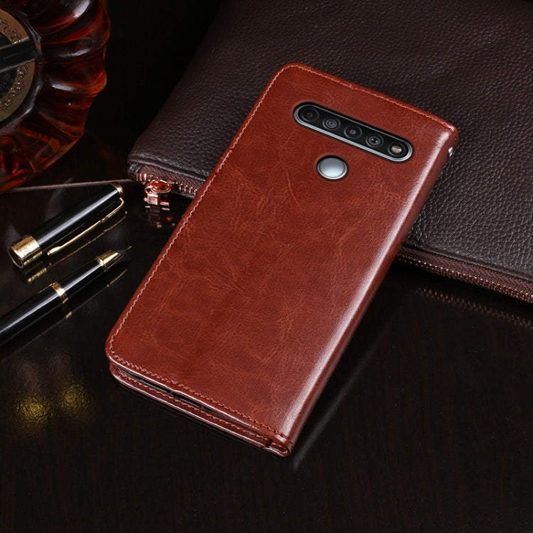 For LG K61 idewei Crazy Horse Texture Horizontal Flip Leather Case with Holder & Card Slots & Wallet