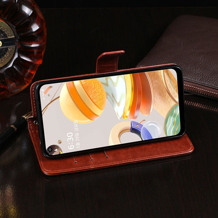 For LG K61 idewei Crazy Horse Texture Horizontal Flip Leather Case with Holder & Card Slots & Wallet