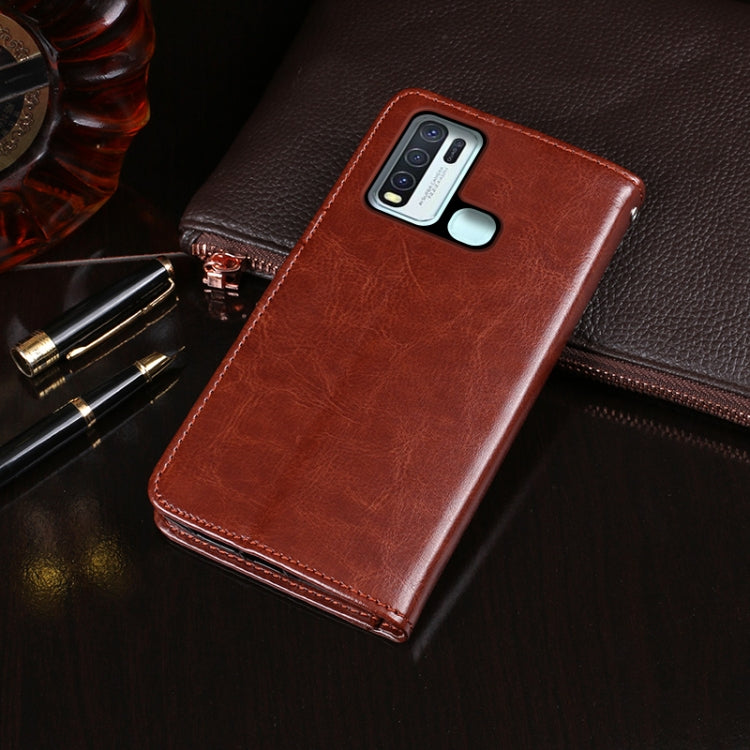 For Vivo Y50 idewei Crazy Horse Texture Horizontal Flip Leather Case with Holder & Card Slots & Wallet