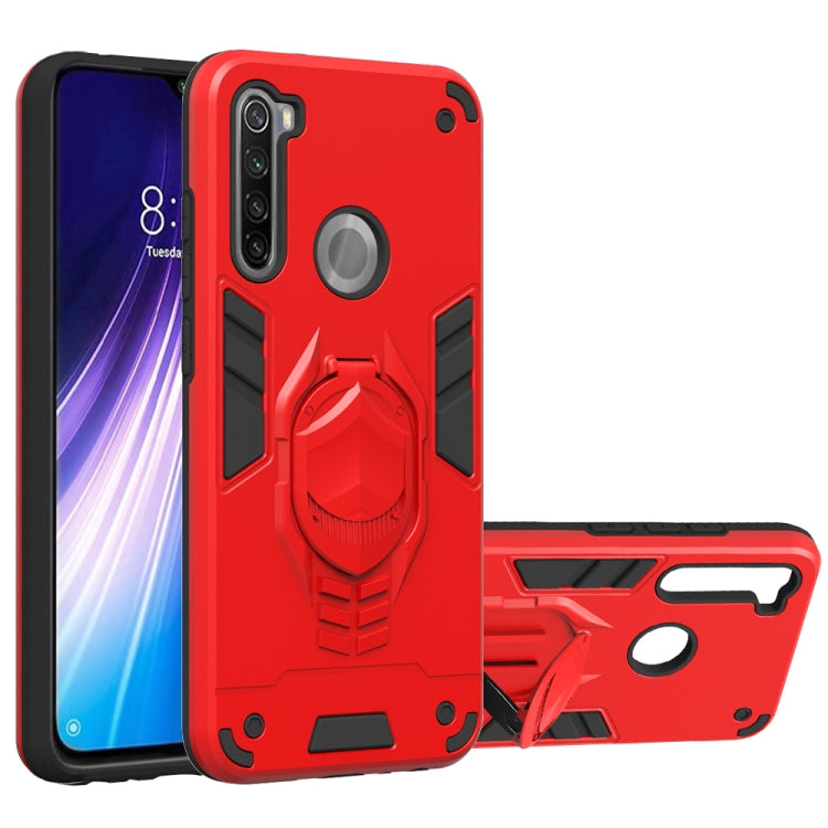 For Xiaomi Redmi Note 8 2 in 1 Armor Knight Series PC + TPU Protective Case with Invisible Holder