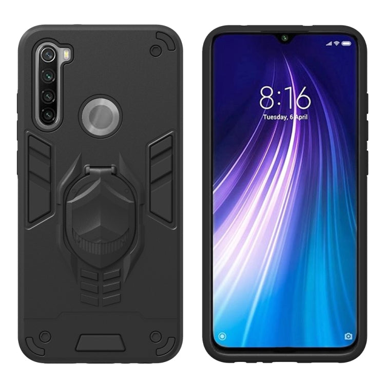 For Xiaomi Redmi Note 8 2 in 1 Armor Knight Series PC + TPU Protective Case with Invisible Holder