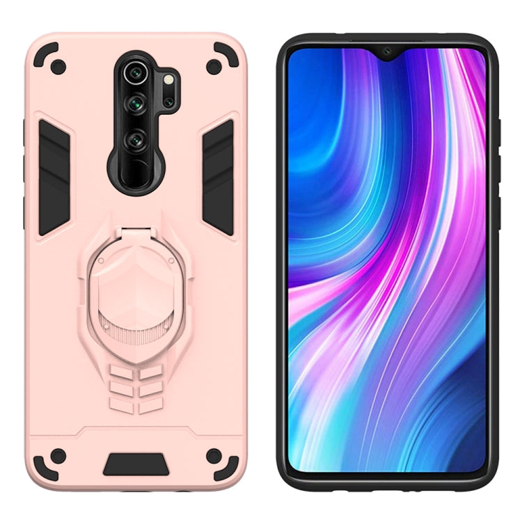 For Xiaomi Redmi Note 8 Pro 2 in 1 Armor Knight Series PC + TPU Protective Case with Invisible Holder