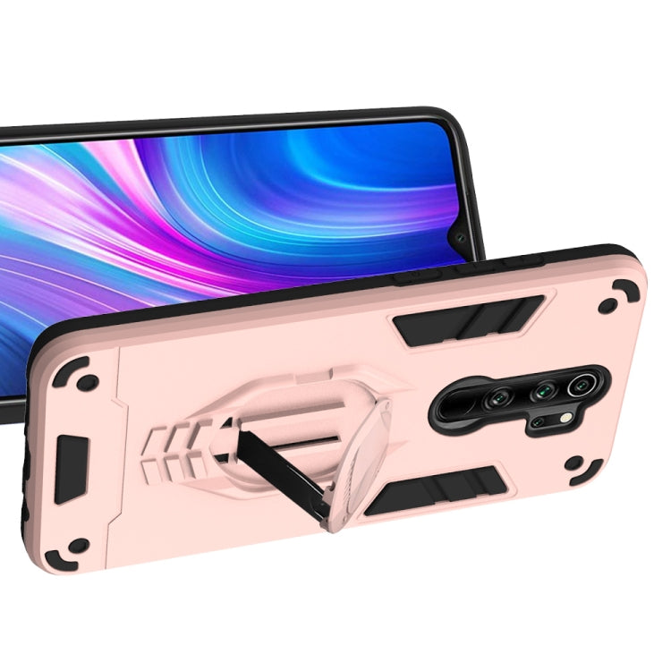 For Xiaomi Redmi Note 8 Pro 2 in 1 Armor Knight Series PC + TPU Protective Case with Invisible Holder