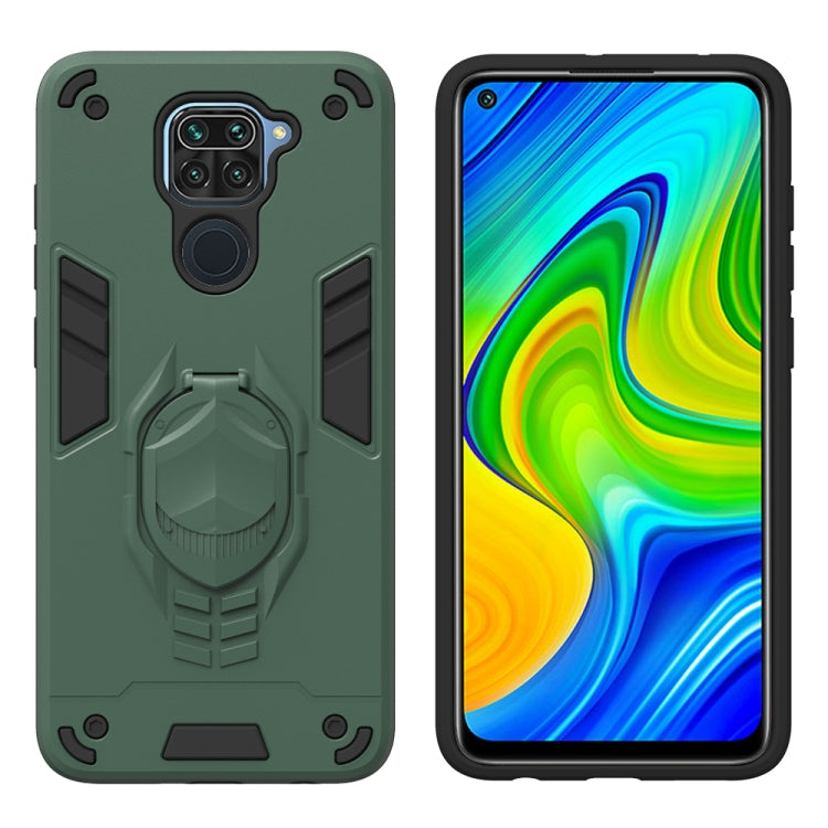 For Xiaomi Redmi Note 9 2 in 1 Armor Knight Series PC + TPU Protective Case with Invisible Holder