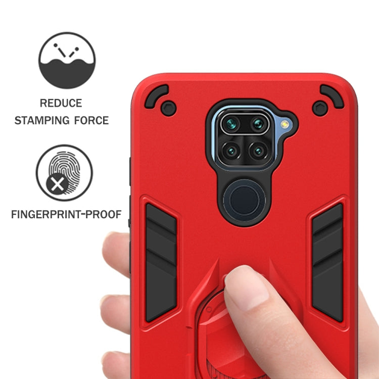 For Xiaomi Redmi Note 9 2 in 1 Armor Knight Series PC + TPU Protective Case with Invisible Holder