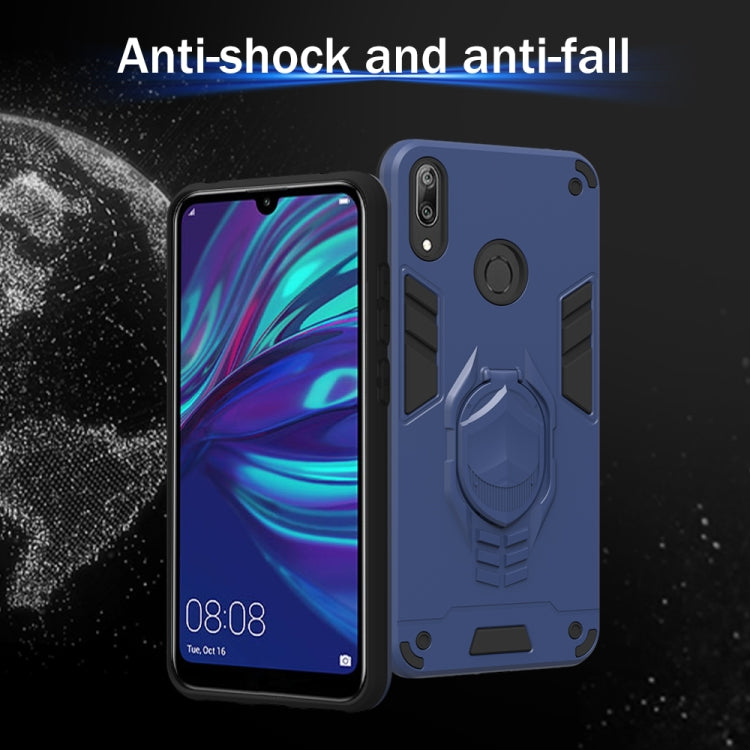 For Huawei Y7 (2019) 2 in 1 Armor Knight Series PC + TPU Protective Case with Invisible Holder