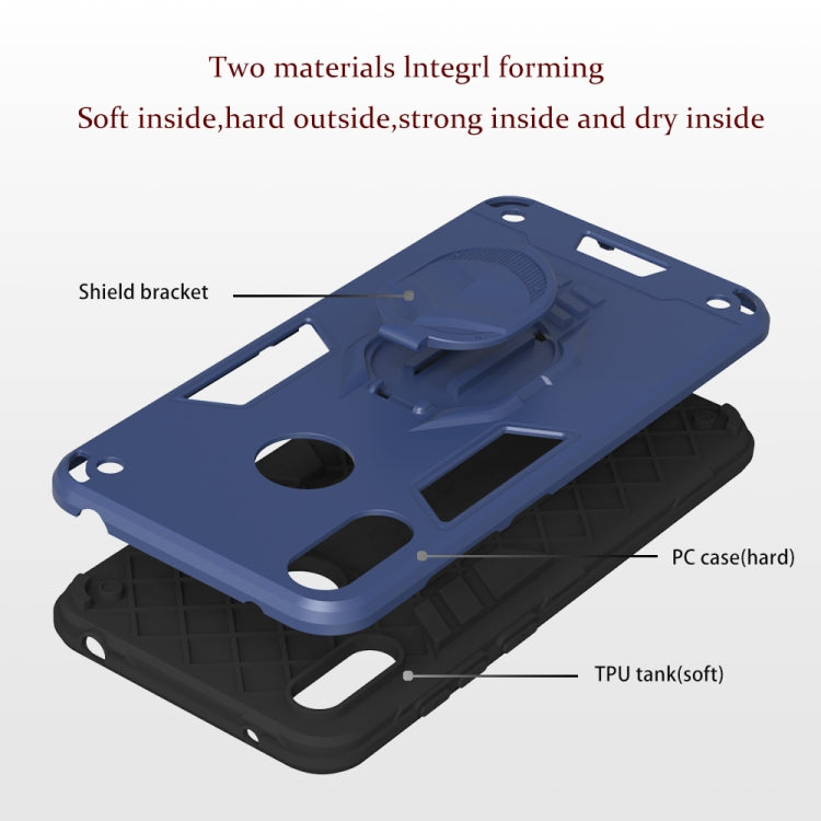 For Huawei Y7 (2019) 2 in 1 Armor Knight Series PC + TPU Protective Case with Invisible Holder