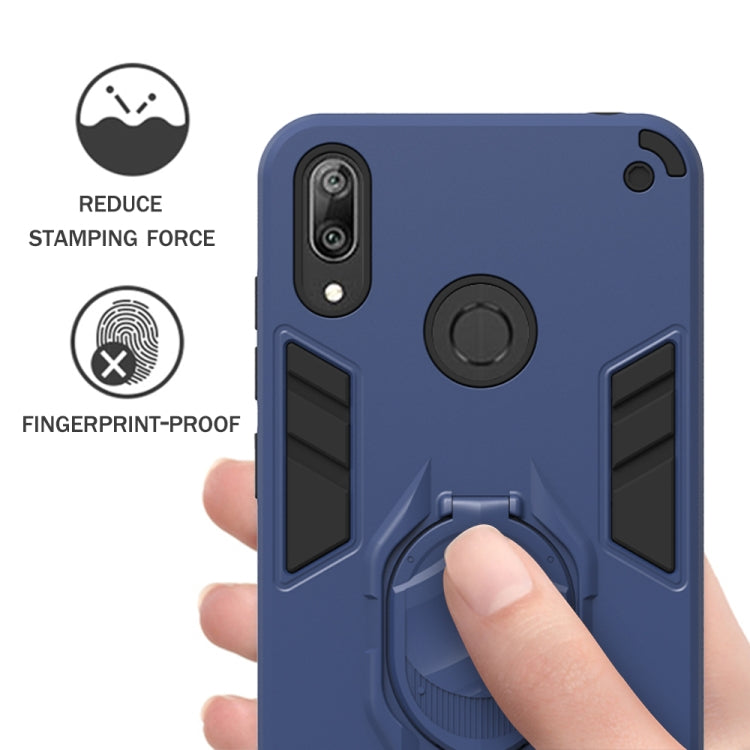 For Huawei Y7 (2019) 2 in 1 Armor Knight Series PC + TPU Protective Case with Invisible Holder