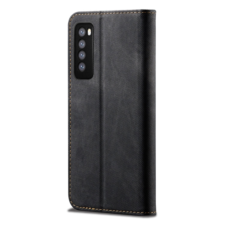 For Huawei Nova 7 Denim Texture Casual Style Horizontal Flip Leather Case with Holder & Card Slots & Wallet