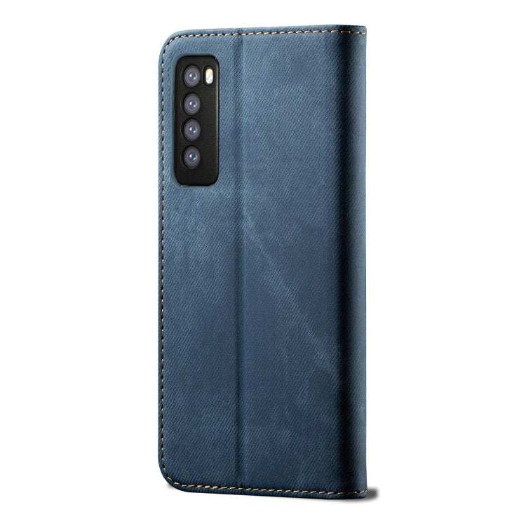 For Huawei Nova 7 Denim Texture Casual Style Horizontal Flip Leather Case with Holder & Card Slots & Wallet