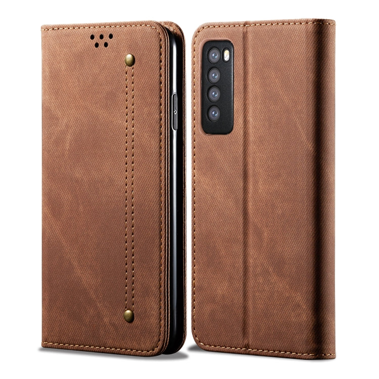 For Huawei Nova 7 Denim Texture Casual Style Horizontal Flip Leather Case with Holder & Card Slots & Wallet
