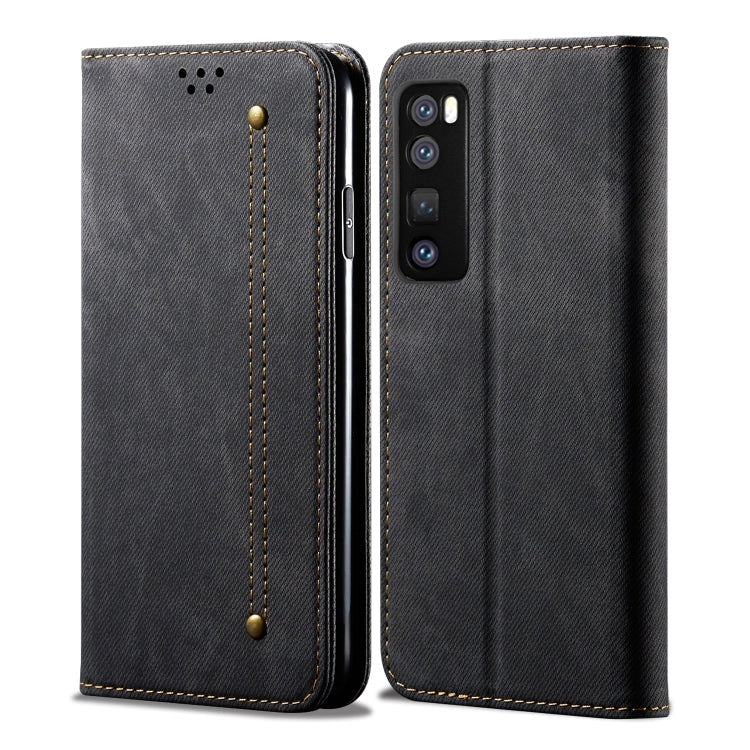 For Huawei Nova 7 Pro Denim Texture Casual Style Horizontal Flip Leather Case with Holder & Card Slots & Wallet
