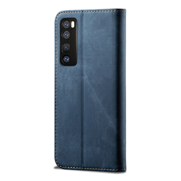 For Huawei Nova 7 Pro Denim Texture Casual Style Horizontal Flip Leather Case with Holder & Card Slots & Wallet