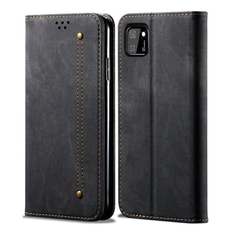 For Huawei Y5P Denim Texture Casual Style Horizontal Flip Leather Case with Holder & Card Slots & Wallet