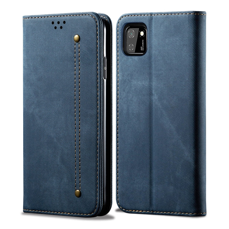 For Huawei Y5P Denim Texture Casual Style Horizontal Flip Leather Case with Holder & Card Slots & Wallet