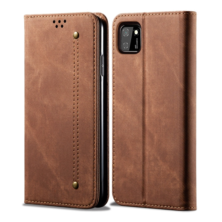 For Huawei Y5P Denim Texture Casual Style Horizontal Flip Leather Case with Holder & Card Slots & Wallet