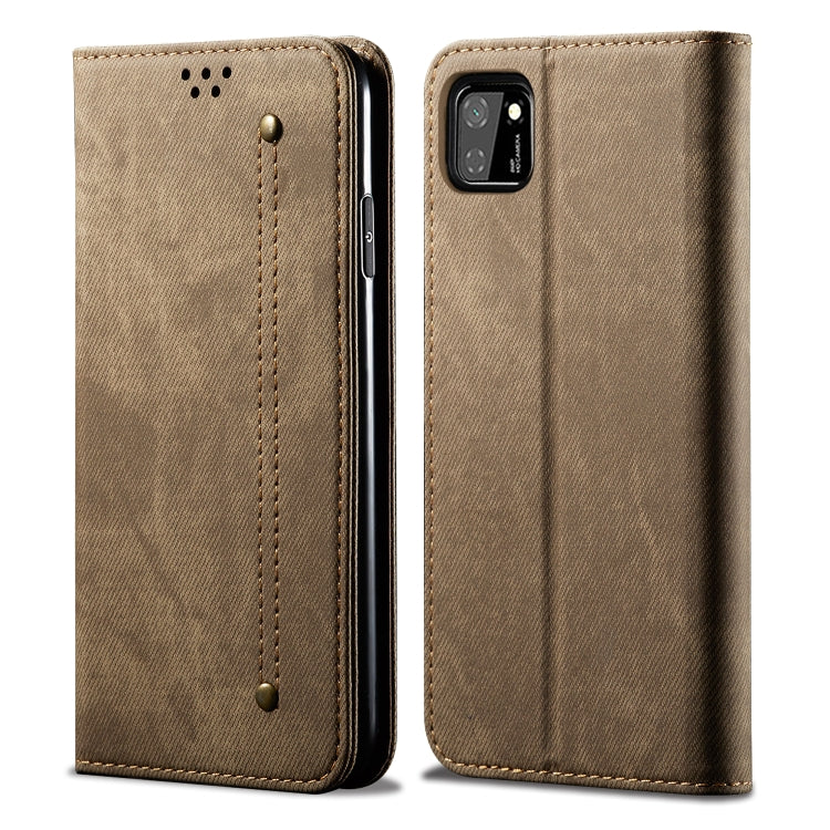 For Huawei Y5P Denim Texture Casual Style Horizontal Flip Leather Case with Holder & Card Slots & Wallet