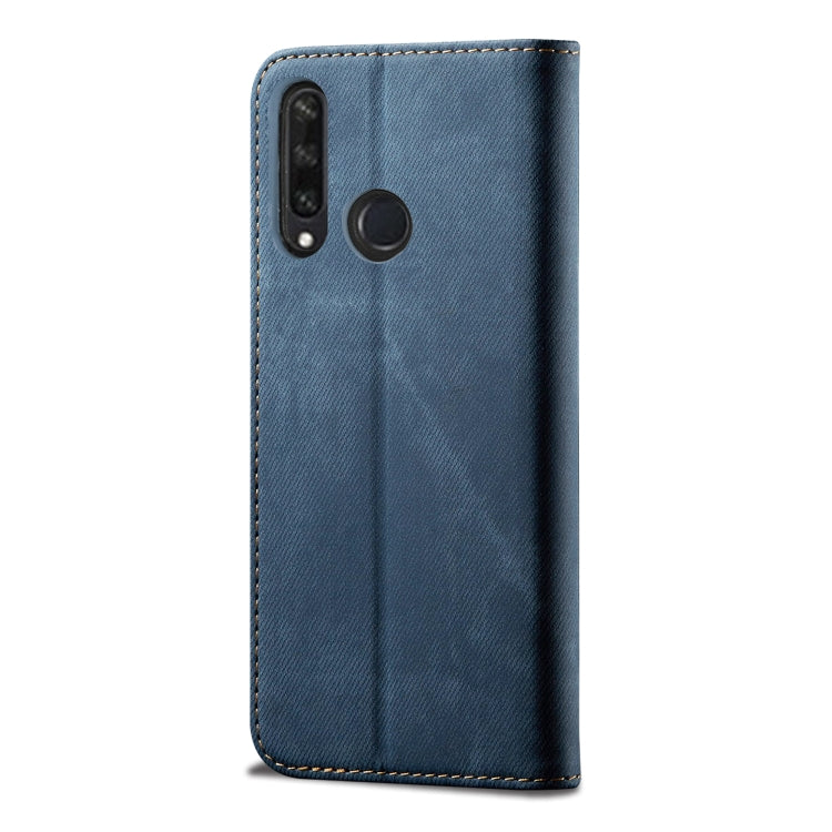For Huawei Y6P Denim Texture Casual Style Horizontal Flip Leather Case with Holder & Card Slots & Wallet