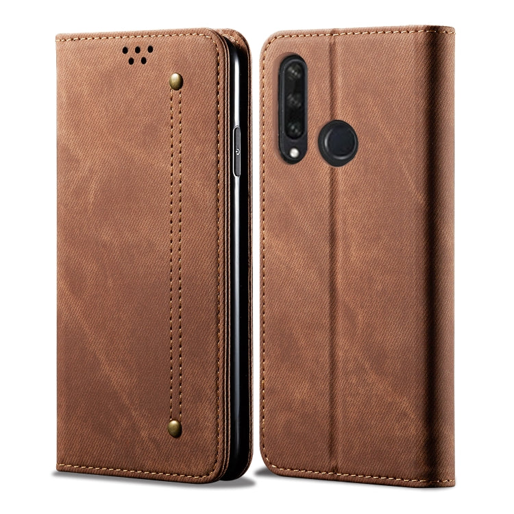 For Huawei Y6P Denim Texture Casual Style Horizontal Flip Leather Case with Holder & Card Slots & Wallet