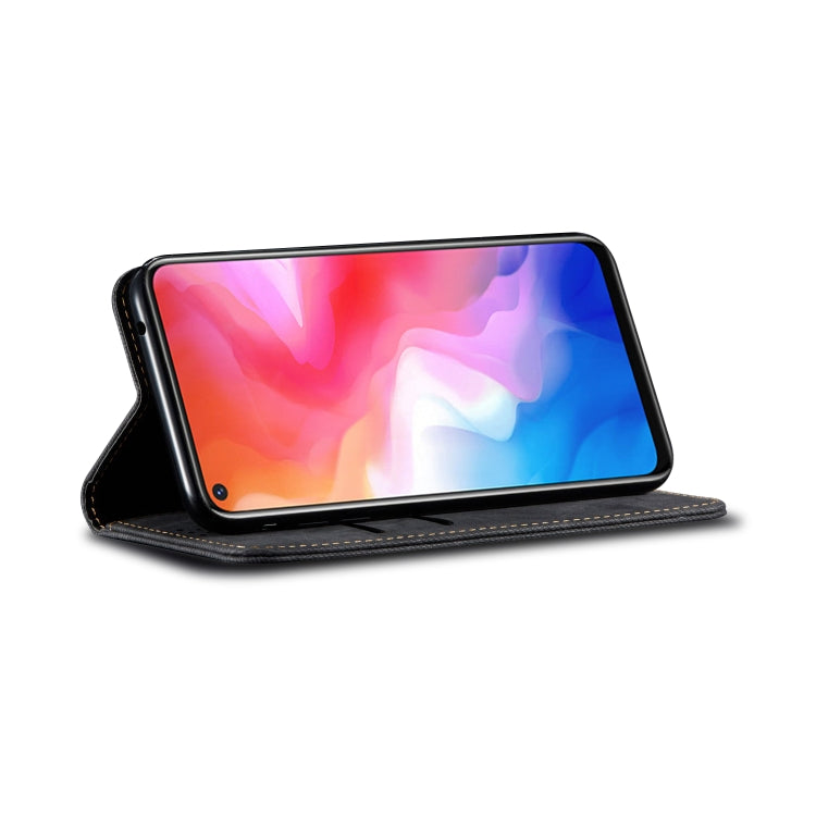 For Vivo Y50 Denim Texture Casual Style Horizontal Flip Leather Case with Holder & Card Slots & Wallet