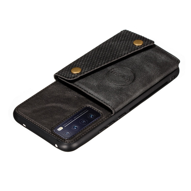 For Huawei nova 7 5G Double Buckle PU + TPU Shockproof Magnetic Protective Case with Card Slot