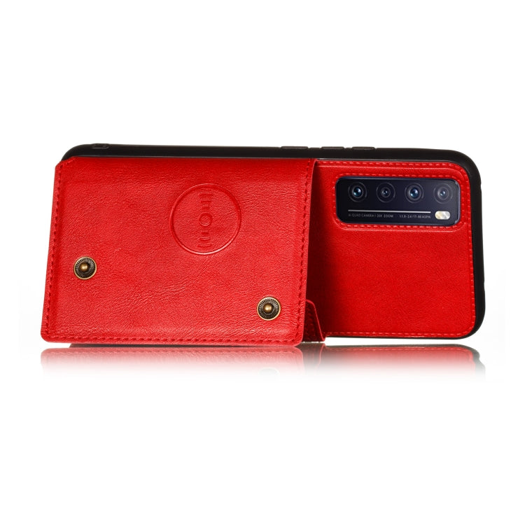 For Huawei Honor 30 Pro Double Buckle PU + TPU Shockproof Magnetic Protective Case with Card Slot