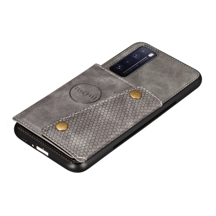 For Huawei Honor 30 Pro Double Buckle PU + TPU Shockproof Magnetic Protective Case with Card Slot