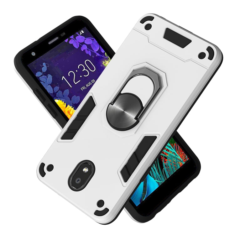 For LG K30 (2019) / X320 / Aristo 4 / Escape Plus 2 in 1 Armour Series PC + TPU Protective Case with Ring Holder