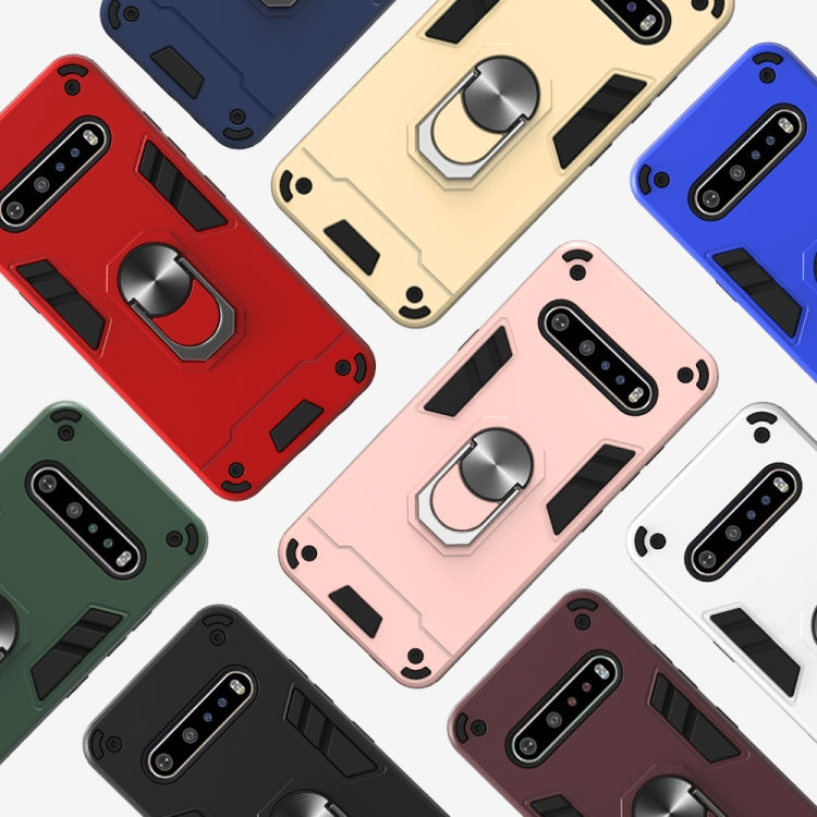 For LG V60 ThinQ 5G 2 in 1 Armour Series PC + TPU Protective Case with Ring Holder