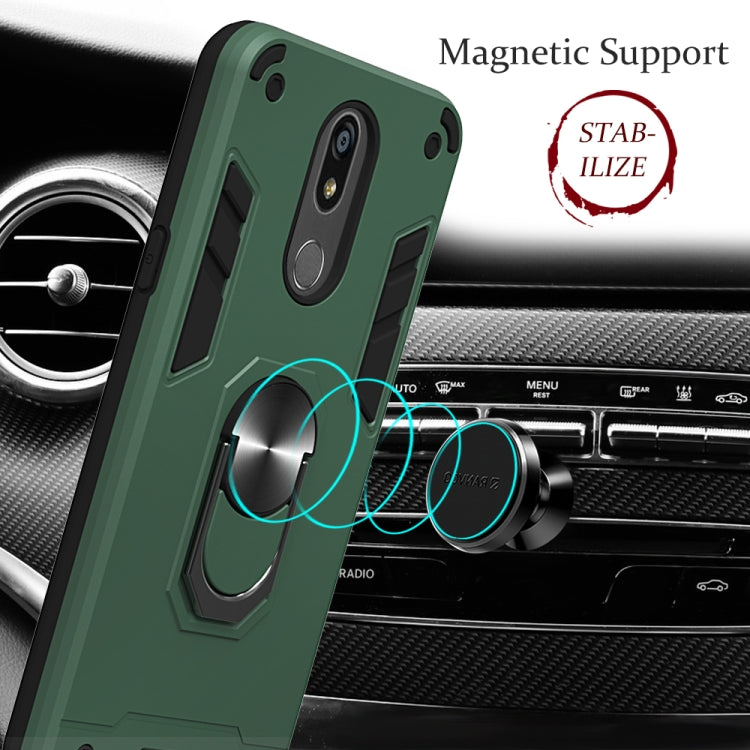 For LG K40 2 in 1 Armour Series PC + TPU Protective Case with Ring Holder