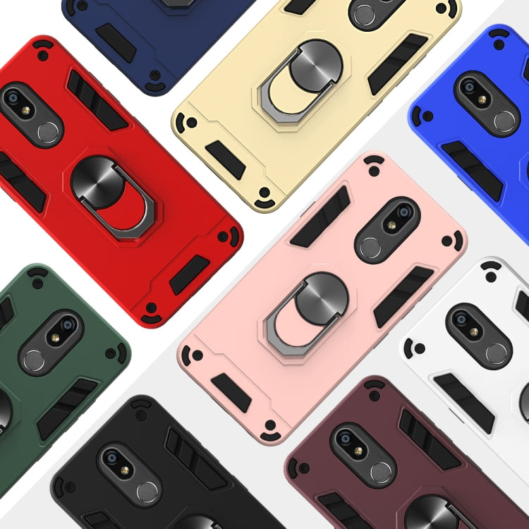 For LG K40 2 in 1 Armour Series PC + TPU Protective Case with Ring Holder