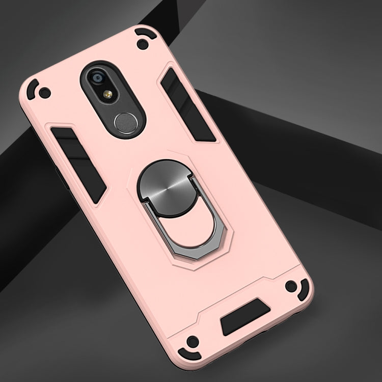 For LG K40 2 in 1 Armour Series PC + TPU Protective Case with Ring Holder