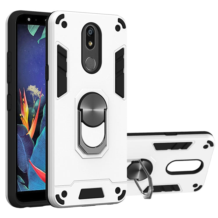 For LG K40 2 in 1 Armour Series PC + TPU Protective Case with Ring Holder