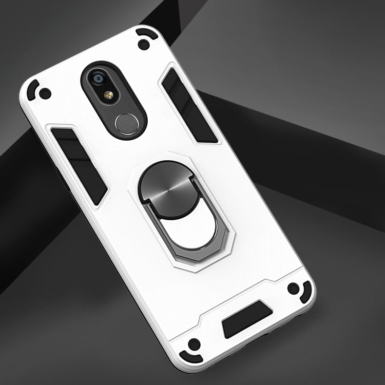 For LG K40 2 in 1 Armour Series PC + TPU Protective Case with Ring Holder